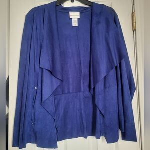 Suede Jacket, Royal Blue, Large